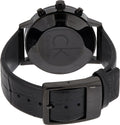 Calvin Klein Post Minimal Chronograph Black Dial Black Leather Strap Watch for Men - K7627401