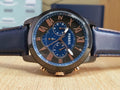 Fossil Grant Chronograph Black Dial Blue Leather Strap Watch for Men - FS5061