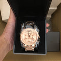 Emporio Armani Classic Chronograph Rose Gold Dial Rose Gold Steel Strap Watch For Men - AR2452