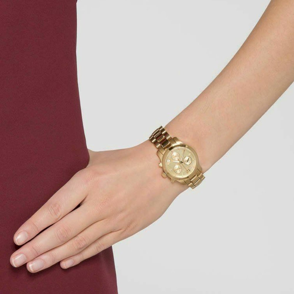 Michael Kors Runway Gold Dial Gold Steel Strap Watch for Women - MK5384