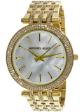 Michael Kors Darci Mother of Pearl Dial Gold Steel Strap Watch for Women - MK3219