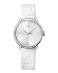 Calvin Klein Accent White Dial White Leather Strap Watch for Women - K2Y2Y1KW