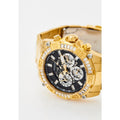 Guess Trophy Diamonds Black Dial Gold Steel Strap Watch for Men - GW0390G2