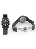 Emporio Armani Ceramica Quartz Black Dial Black Steel Strap Watch For Women - AR1402