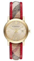 Burberry The City Champagne Dial Brown Leather Strap Watch for Women - BU9139