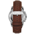 Fossil Grant Automatic Skeleton White Dial Brown Leather Strap Watch for Men -  ME3027