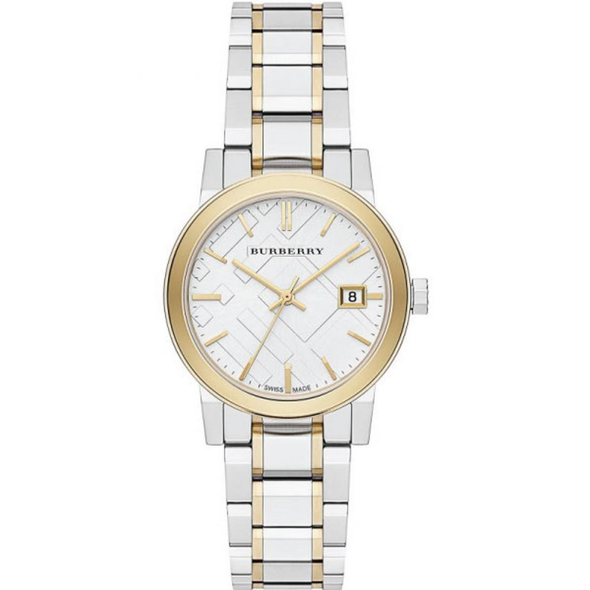 Burberry The City Silver Dial Two Tone Steel Strap Watch for Women - BU9115