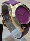 Marc Jacobs Purple Dial Purple Leather Strap Watch for Women - MBM1209