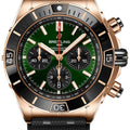 Breitling Super Chronomat B01 44 Green Dial Black Rubber Strap Watch for Men - RB01361A1L1S1