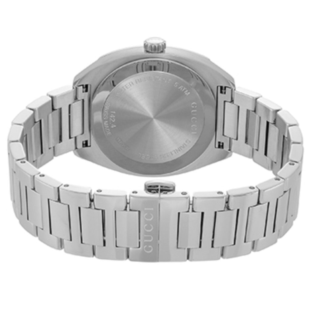 Gucci GG2570 Quartz Diamonds Black Dial Silver Steel Strap Watch For Women - YA142404