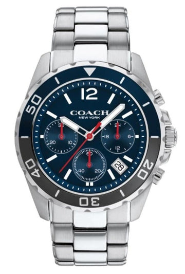 Coach Kent Blue Dial Silver Steel Strap Watch for Men - 14602555