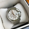 Gucci G Chrono Chronograph Quartz White Dial Silver Steel Strap Watch For Men - YA101201