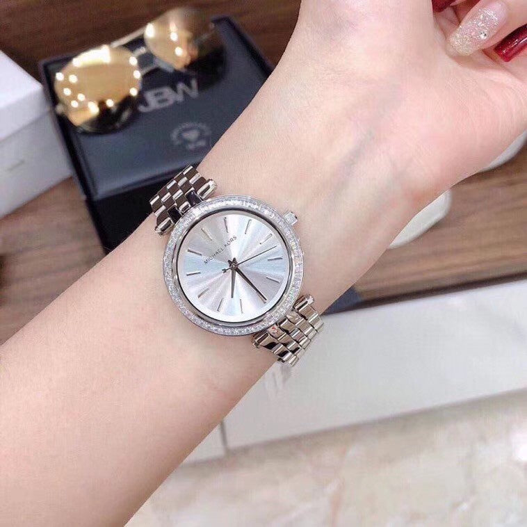 Michael Kors Darci Crystals Silver Dial Silver Steel Strap Watch for Women - MK3429