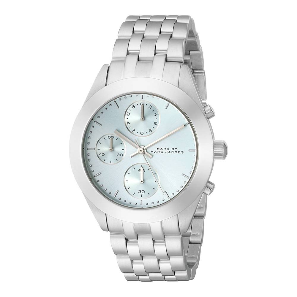 Marc Jacobs Peeker Chronograph Silver Dial Silver Stainless Steel Strap Watch for Women - MBM3371