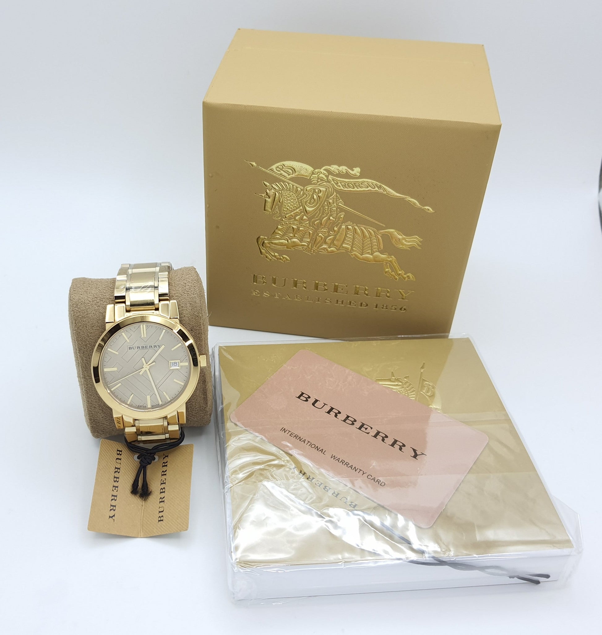 Burberry The City Gold Dial Gold Steel Strap Watch for Women - BU9033