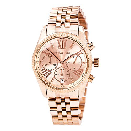 Michael Kors Lexington Rose Gold Dial Rose Gold Steel Strap Watch for Women - MK5569