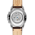 Fossil Grant Automatic Skeleton White Dial Brown Leather Strap Watch for Men -  ME3027