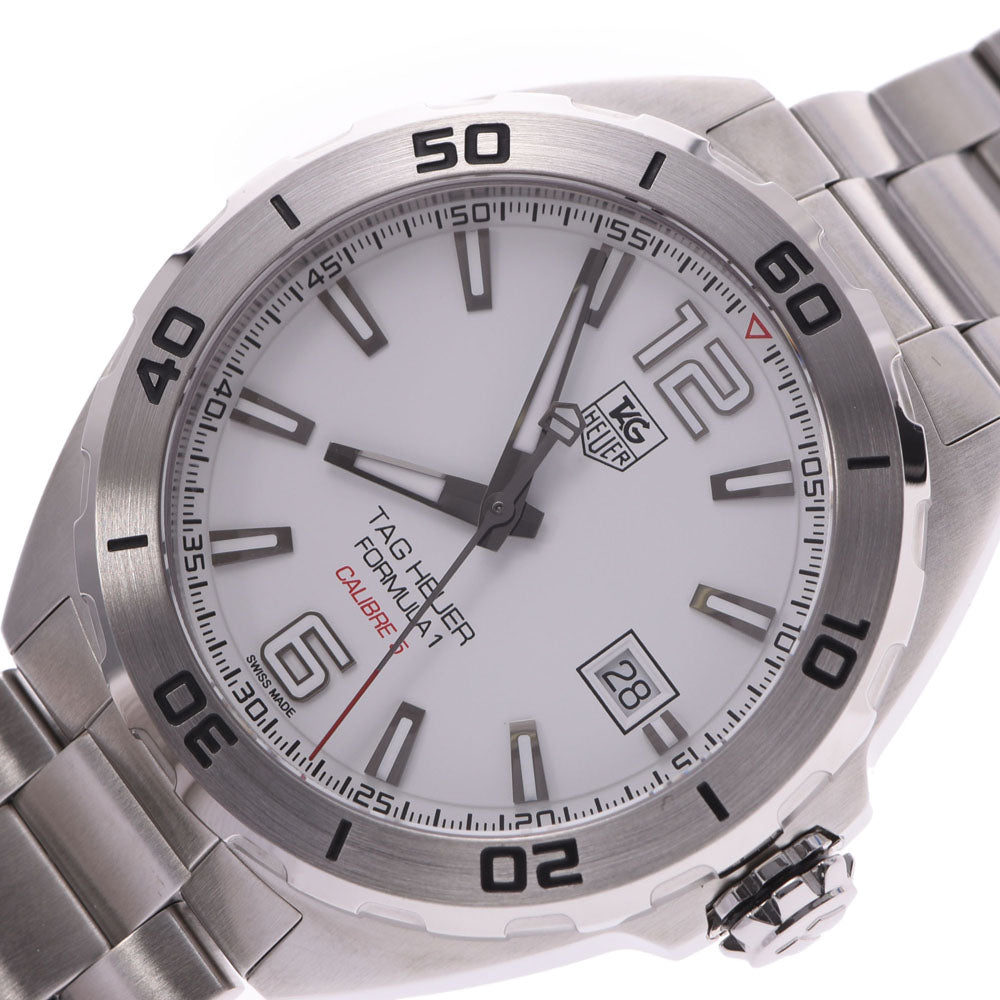 Tag Heuer Formula 1 Calibre 5 Automatic White Dial Silver Steel Strap Watch for Men - WAZ2114.BA0875