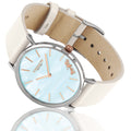 Coach Perry Blue Mother of Pearl Dial White Leather Strap Watch for Women - 14503270