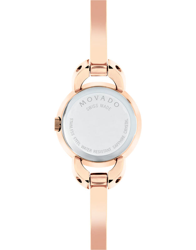 Movado Rondiro 22mm Black Dial Rose Gold Watch For Women - 0607065