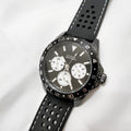 Guess Odyssey Quartz Black Dial Black Silicone Strap Watch For Men - W1108G3