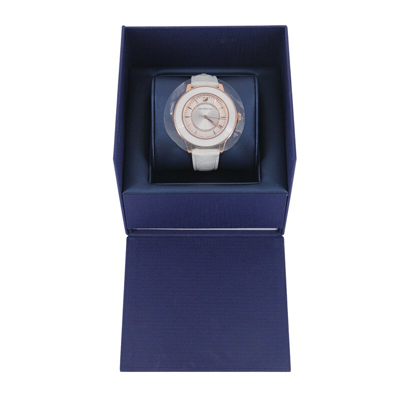 Swarovski Octea Lux White Dial White Leather Strap Watch for Women - 5414416