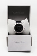 Calvin Klein Infinity Automatic Black Dial Black Leather Strap Watch for Men - K5S341C1