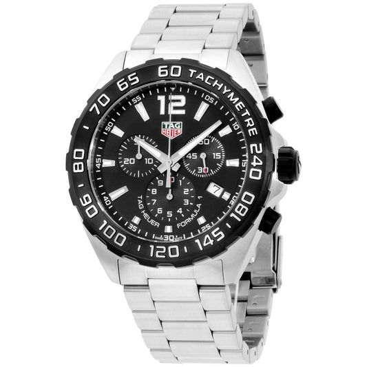 Tag Heuer Formula 1 Quartz Chronograph Black Dial Silver Steel Strap Watch for Men - CAZ1010.BA0842