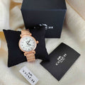 Coach Madison White Dial Rose Gold Steel Strap Watch for Women - 14502395