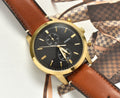 Fossil Townsman Chronograph Black Dial Brown Leather Strap Watch for Men - FS5338