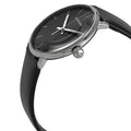 Calvin Klein High Noon Quartz Black Dial Black Leather Strap Watch for Men - K8M211C1