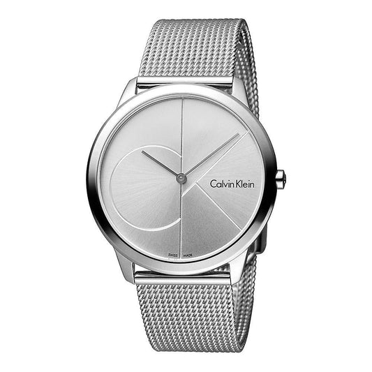 Calvin Klein Minimal Silver Dial Silver Mesh Bracelet Watch for Men - K3M2112Z