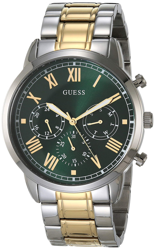 Guess Hendrix Green Dial Two Tone Steel Strap Watch For Men - GW0066G2