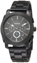 Fossil Machine Chronograph Black Dial Black Steel Strap Watch for Men - FS4552