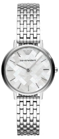 Emporio Armani Kappa Mother of Pearl Dial Silver Steel Strap Watch For Women - AR11112