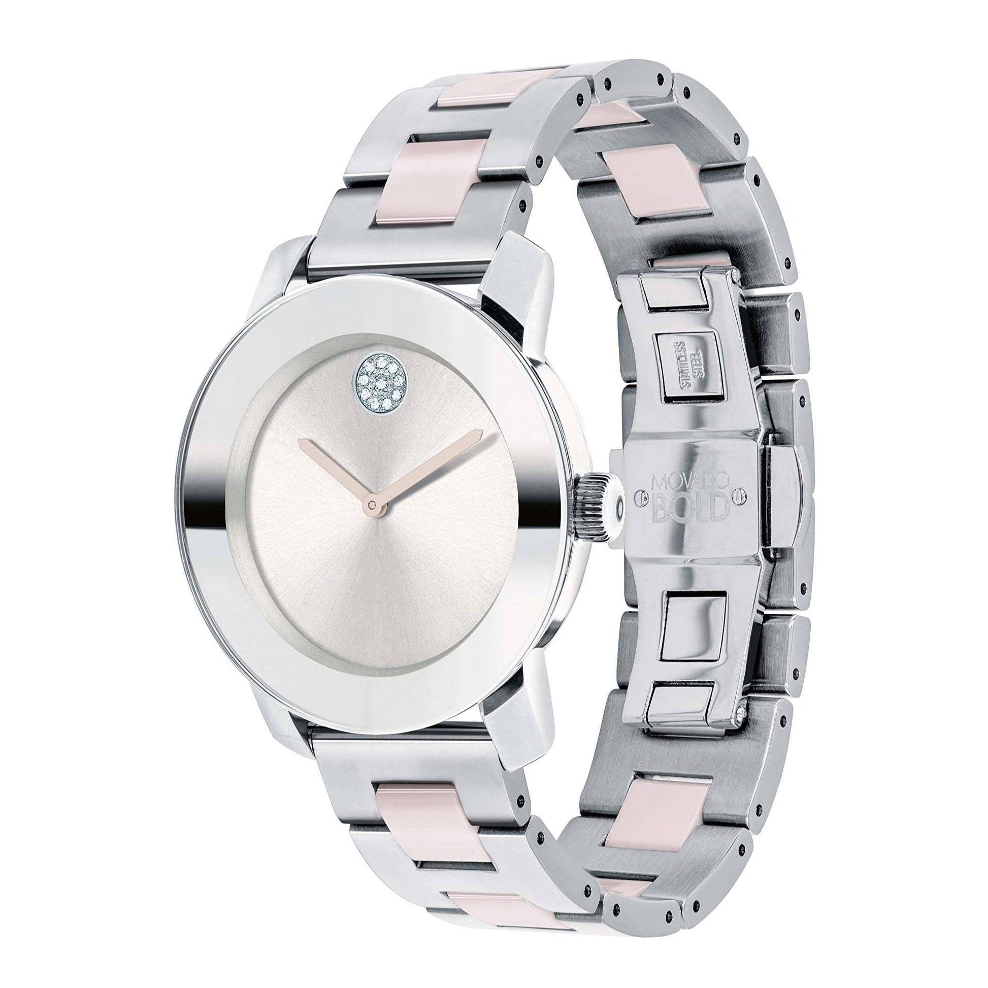 Movado Bold Silver Dial Two Tone Steel Strap Watch for Women - 3600702