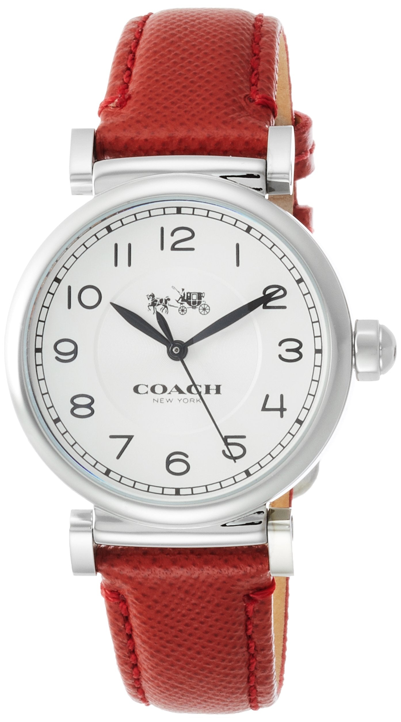 Coach Madison White Dial Red Leather Strap Watch for Women - 14502407