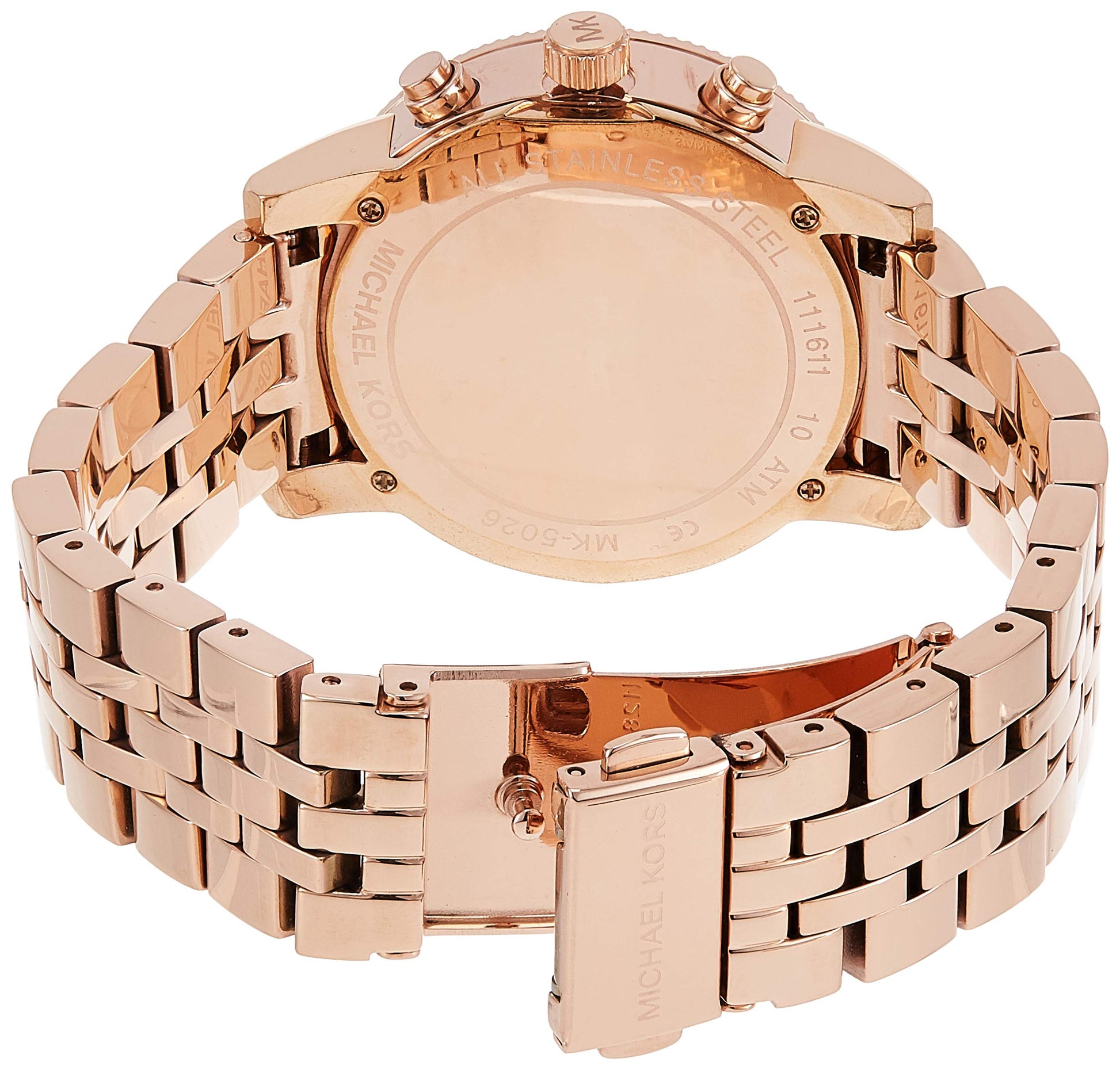 Michael Kors Damen White Dial Rose Gold Steel Strap Watch for Women - MK5026