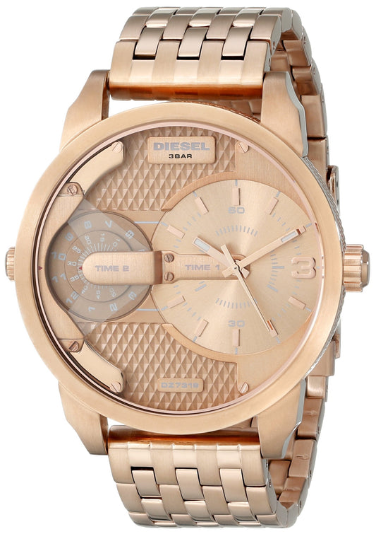Diesel Mini Daddy Rose Gold Dial Stainless Steel Strap Watch For Men - DZ7318