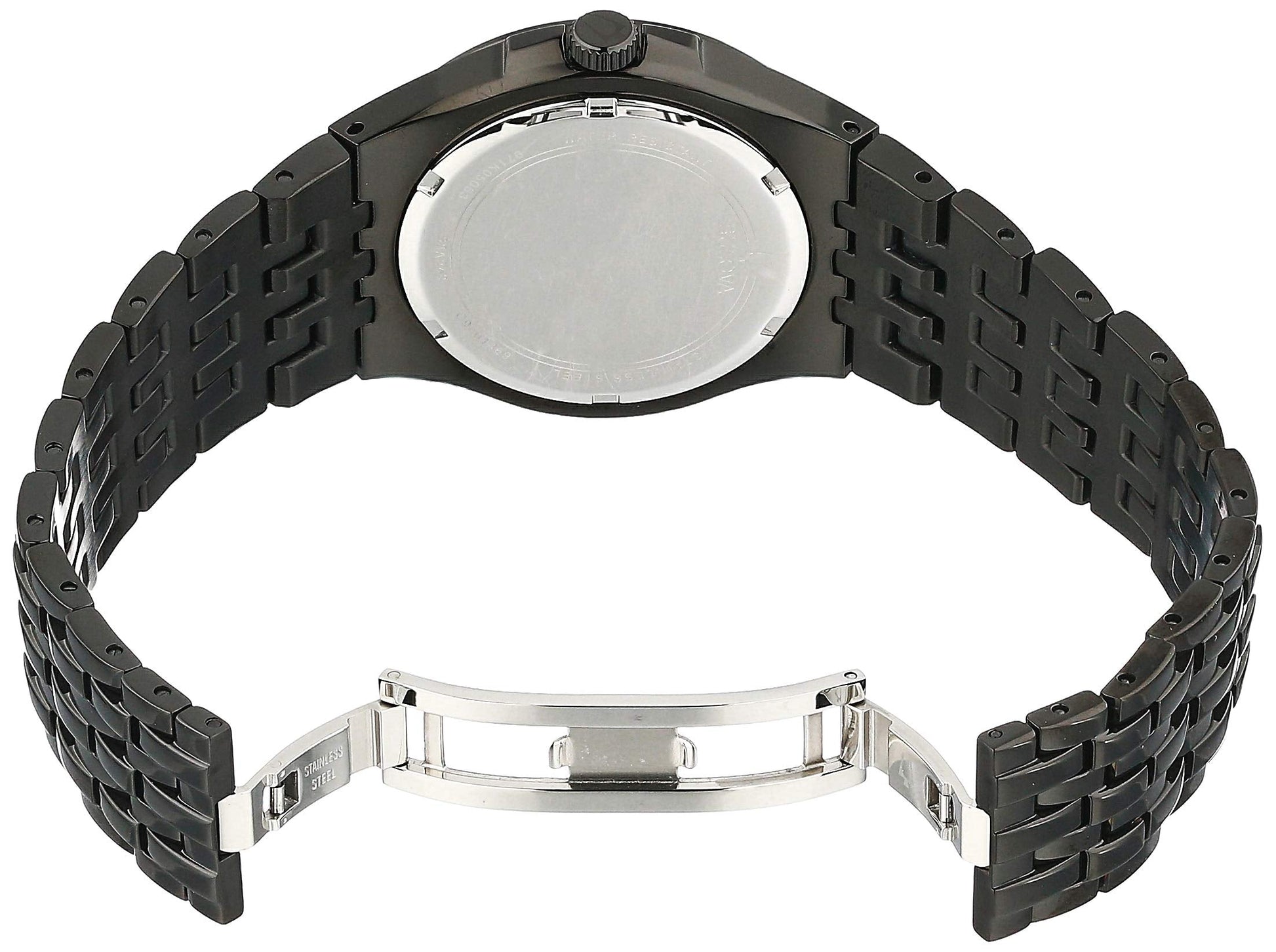 Bulova Crystal Collection Phantom Black Dial Black Steel Strap Watch for Men - 98A240