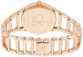 Calvin Klein Stately White Dial Rose Gold Steel Strap Watch for Women - K3G23626