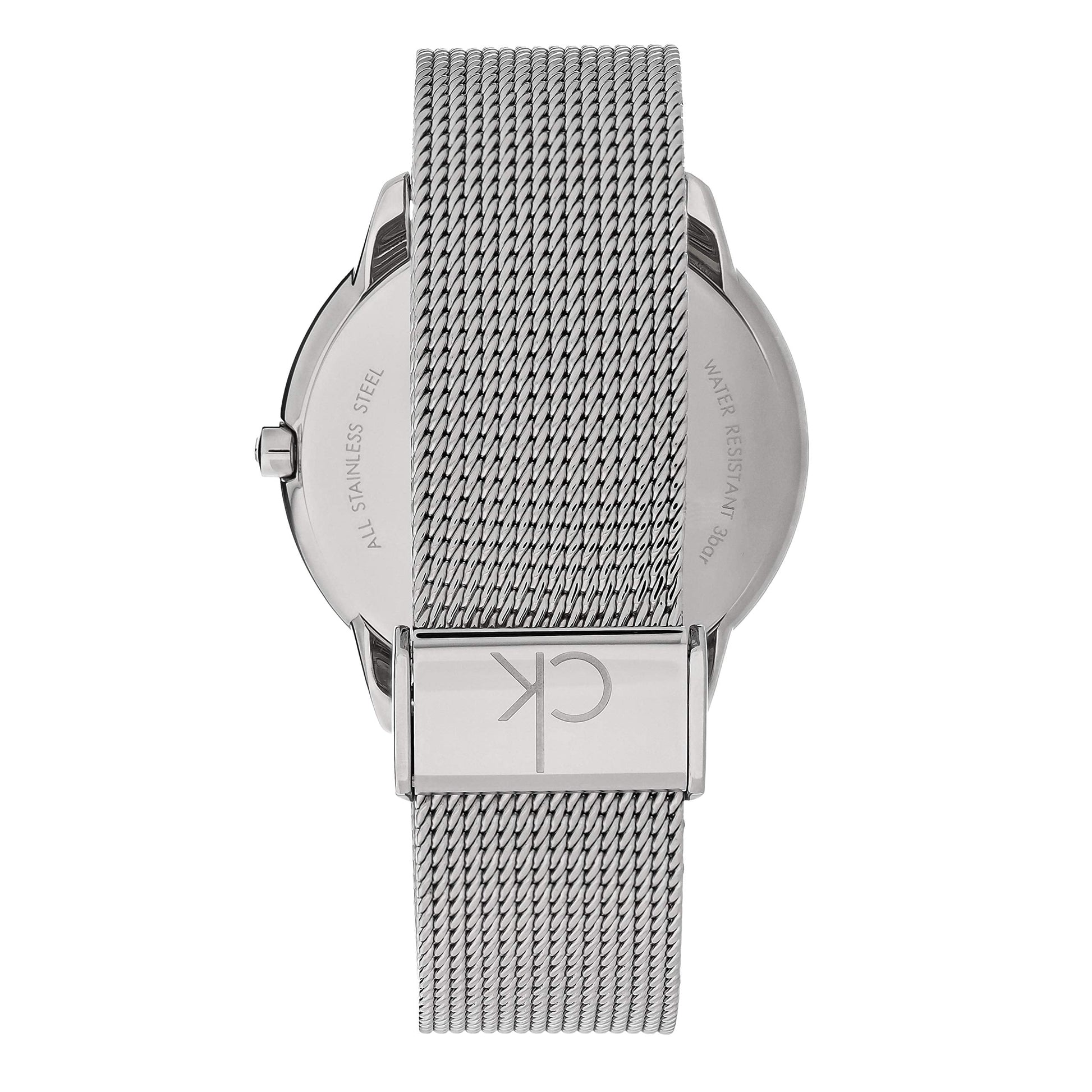 Calvin Klein Minimal Blue Dial Silver Mesh Bracelet Watch for Men - K3M2112N