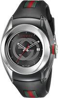 Gucci Sync Quartz Black Dial Black Rubber Strap Watch For Men - YA137301