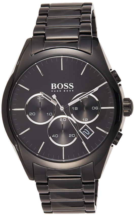 Hugo Boss Onyx Black Dial Black Steel Strap Watch for Men - 1513365