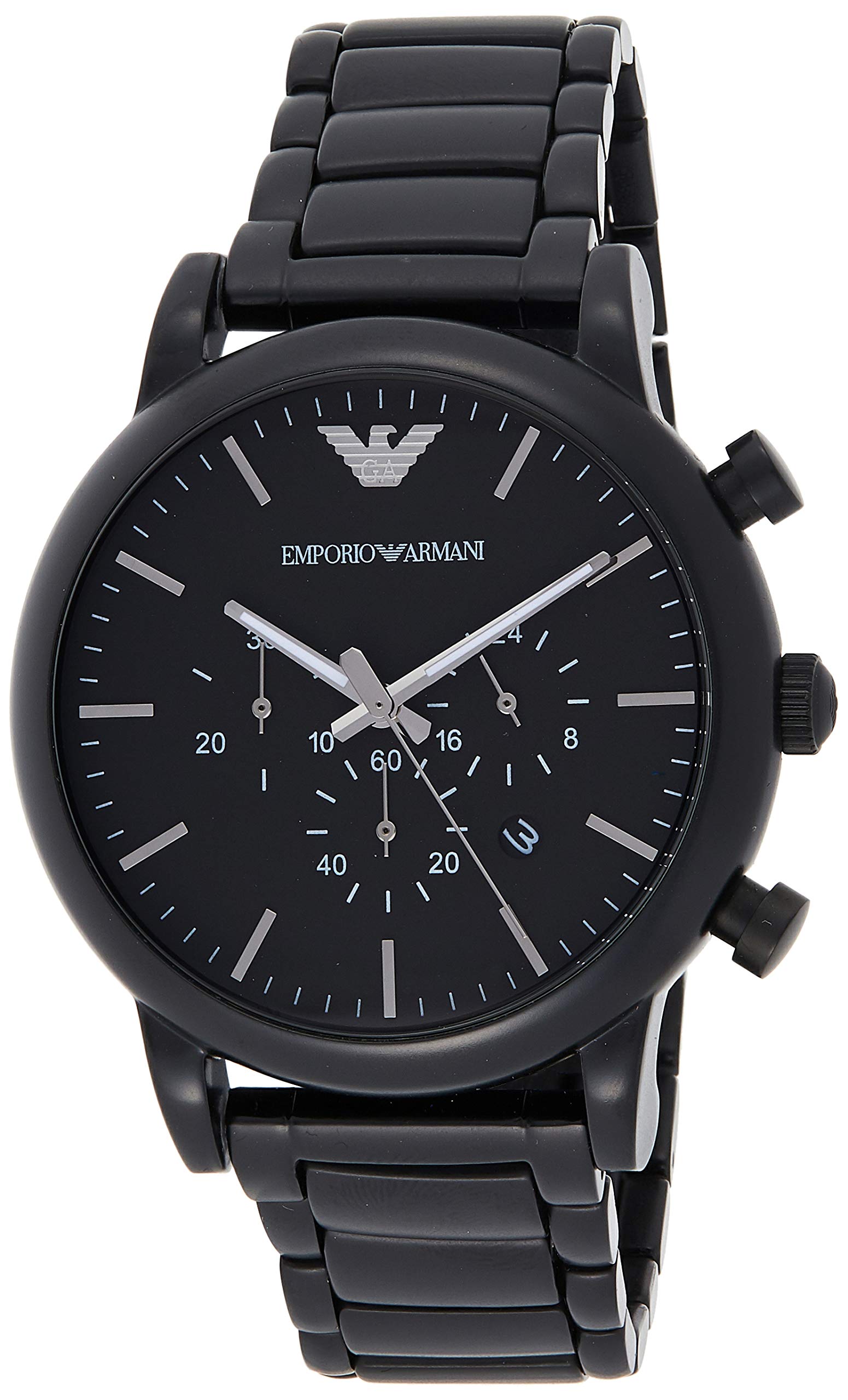 Emporio Armani Luigi Chronograph Black Dial Black Steel Strap Watch For Men - AR1895