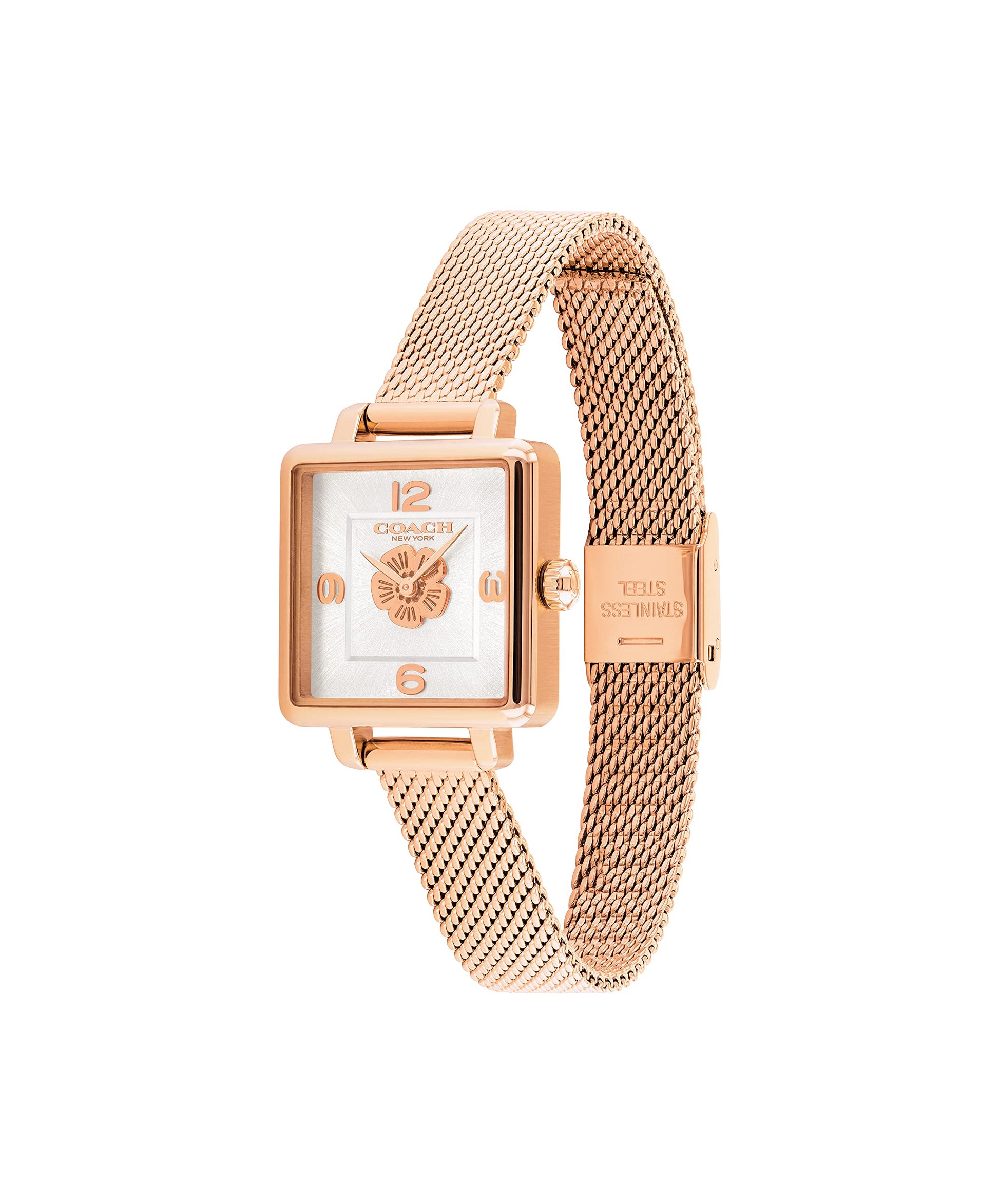 Coach Cass White Dial Rose Gold Mesh Bracelet Watch for Women - 14503698