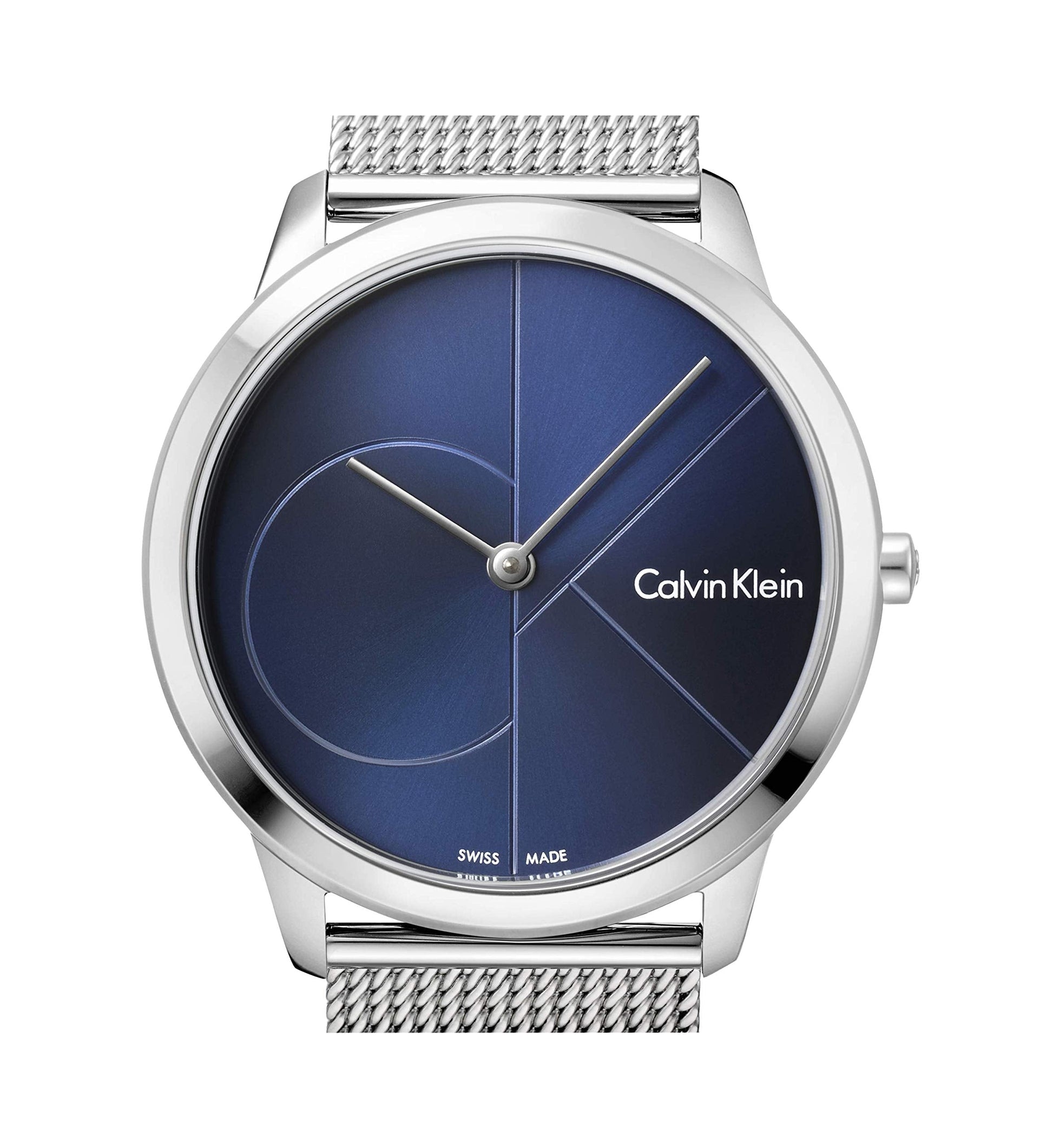 Calvin Klein Minimal Blue Dial Silver Mesh Bracelet Watch for Women - K3M2212N