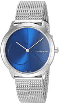 Calvin Klein Minimal Blue Dial Silver Mesh Bracelet Watch for Women - K3M2212N