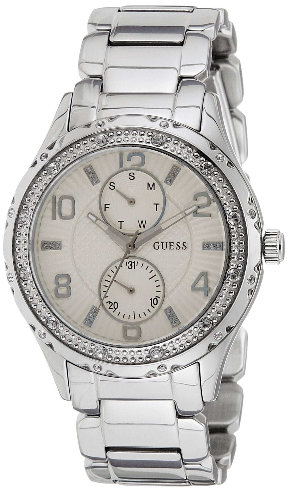 Guess Siren White Dial Silver Steel Strap Watch for Women - W0442L1