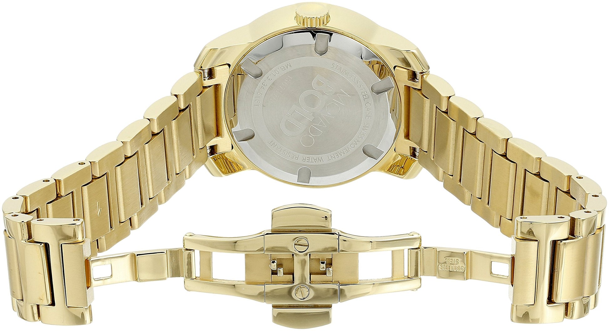 Movado Bold Gold Dial Gold Steel Strap Watch for Women - 3600323